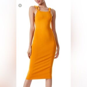 Alice + Olivia Orange Knot Strap Dress Size XL NWOT